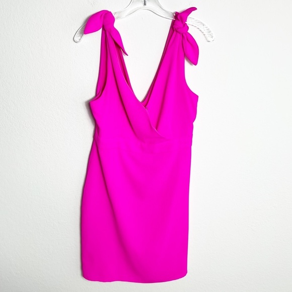 G.I.L.I. Dresses & Skirts - GILLI PINK V-NECK BOW SHOULDER MINI WOMEN DRESS SIZE LARGE